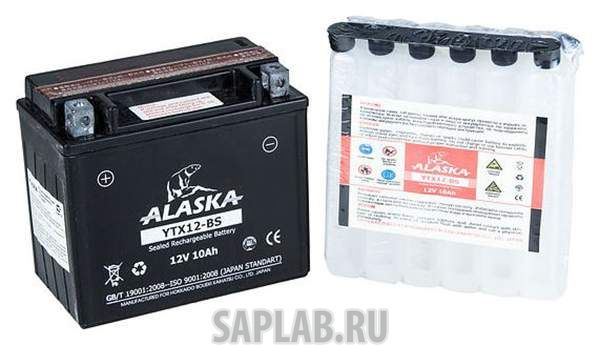 Купить ALASKA YTX12BS Аккумулятор автомобильный  ALASKA YTX12-BS 10 Ач