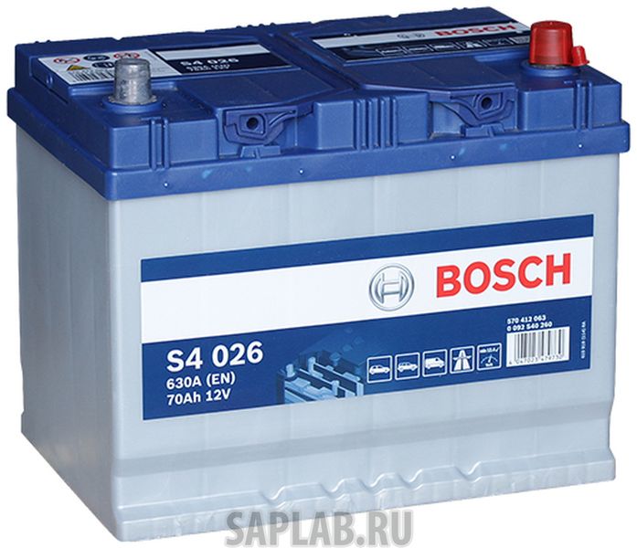 Купить BOSCH 0570412063 Аккумулятор легковой BOSCH S40 260 S4 Азия (70Ач о/п) D26L 0570 412 063