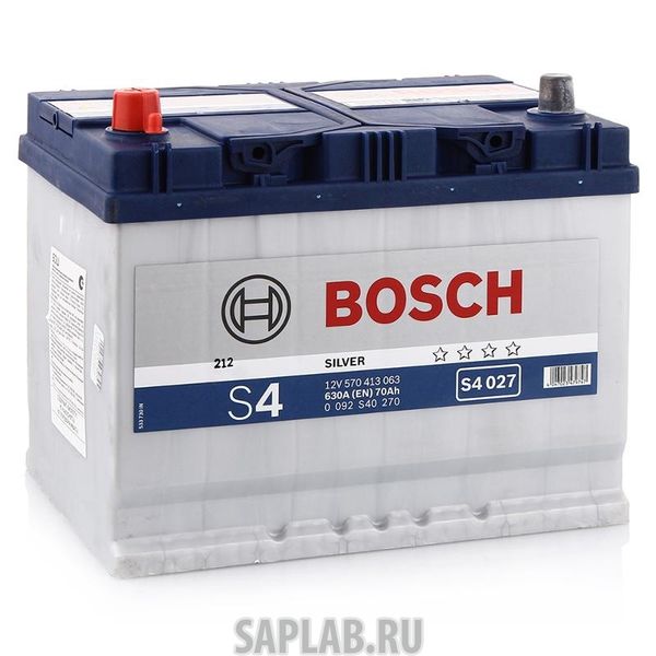 Купить BOSCH 0570413063 Аккумулятор легковой BOSCH S40 270 S4 Азия (70Ач п/п) D26R 0570 413 063