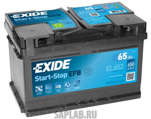 Купить EXIDE EL652 Аккумулятор автомобильный EXIDE Start-Stop Efb EL652 12v 65ah 650a B13