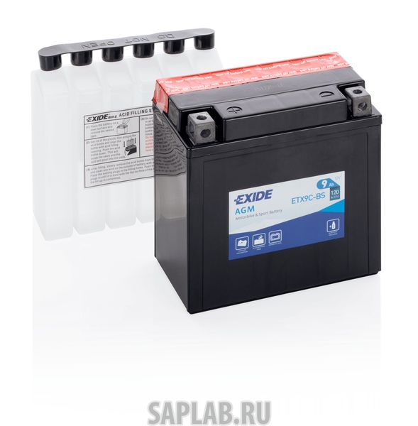 Купить EXIDE ETX9CBS Аккумулятор Moto Agm 9ah 120a 135x75x139 Полярность Etn 1 Токовыводы M04 EXIDE арт. ETX9C-