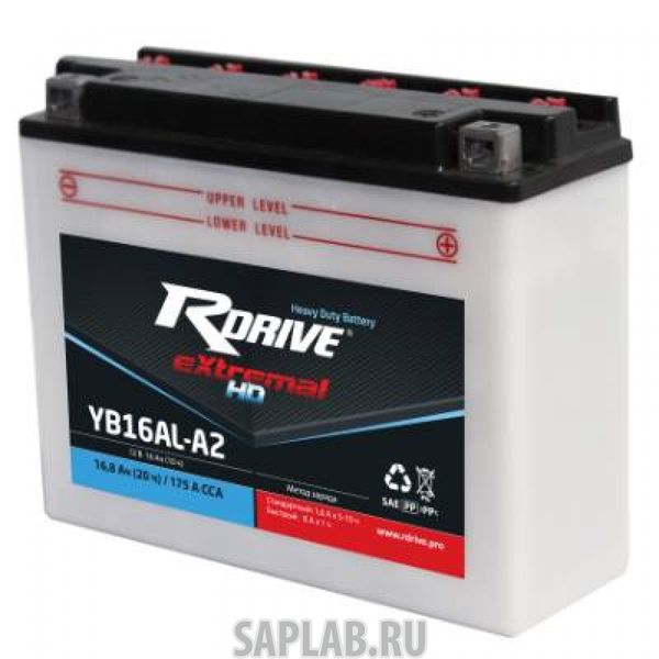 Купить RDRIVE RDRIVEYB16ALA2 Аккумулятор RDRIVE-YB16AL-A2 12В 16Ач 175CCA 207x72x164 мм Обратная (-+)