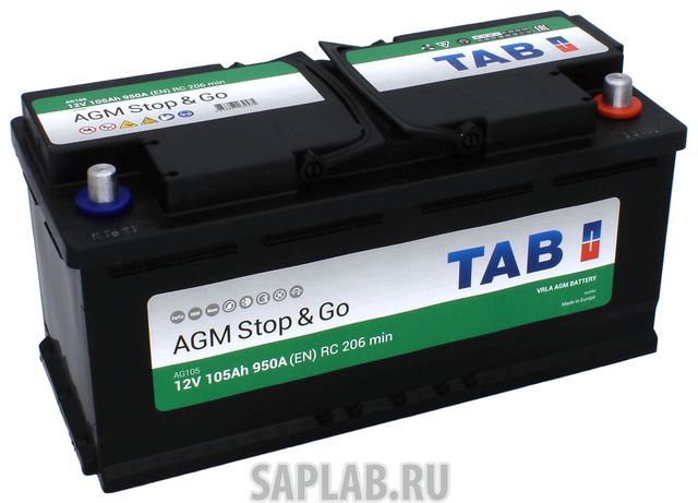 Купить TAB 213105 Аккумулятор TAB AGM 105R 950A 394x175x190 213105