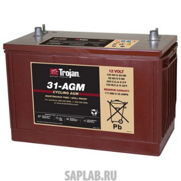 Купить TROJAN 31AGM Аккумулятор TROJAN 31-AGM 12V 100A (329х174х237)