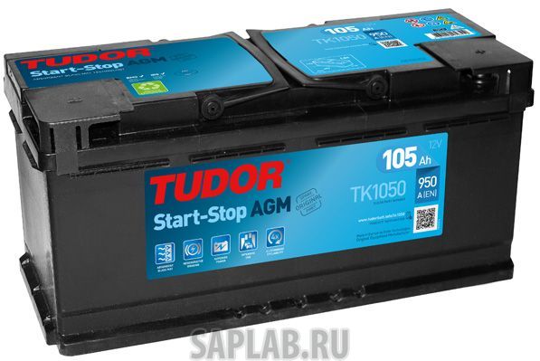 Купить TUDOR TK1050 Аккумулятор TUDOR AGM 105 А/ч обратная R+ EN1 050 А 392x175x190 TK1050 TK1050
