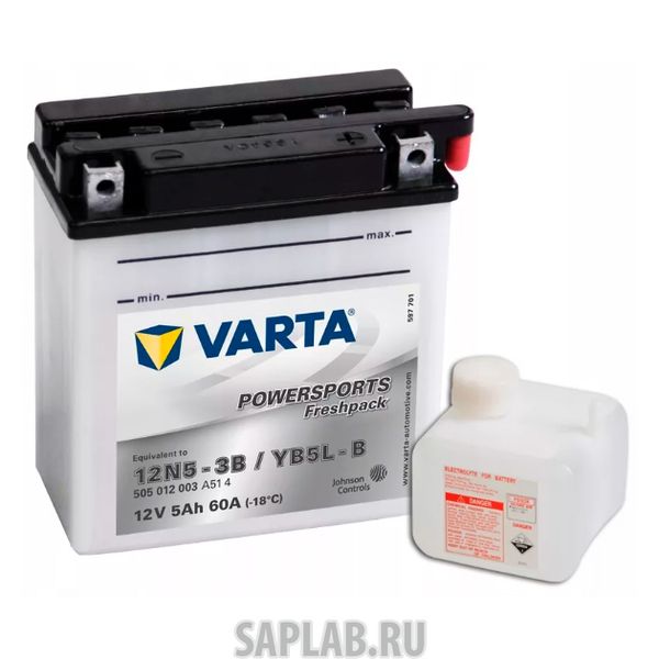 Купить VARTA 505012003 Аккумуляторная Батарея Евро 5ah 60a 121/61/131 Powersports Freshpack Moto Varta
