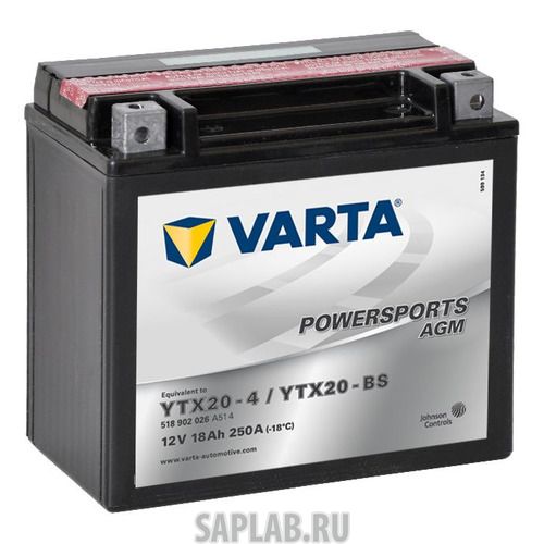 Купить VARTA 518902026A514 Аккумулятор для мотоциклов VARTA 518902026A514 18Ач 250A