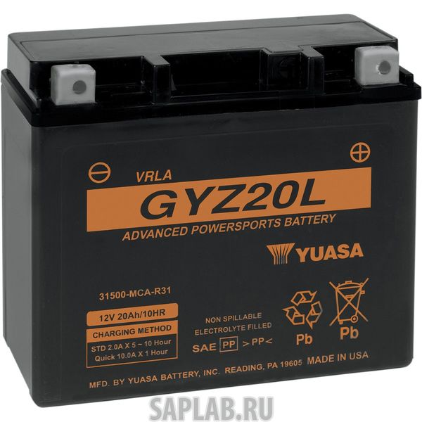 Купить YUASA GYZ20L Аккумулятор Yuasa GYZ20L 12В 21,1Ач 250CCA 175x87x155 мм Обратная (-+)