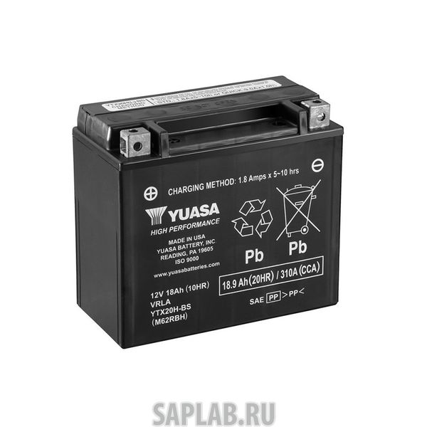 Купить YUASA YTX20HBS Аккумулятор Yuasa YTX20H-BS 12В 18Ач 310CCA 175x87x155 мм Прямая (+-)
