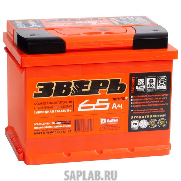 Купить ЗВЕРЬ ZVK653R Аккумулятор автомобильный ЗВЕРЬ ZVK 65-3-R 65Ач 700A