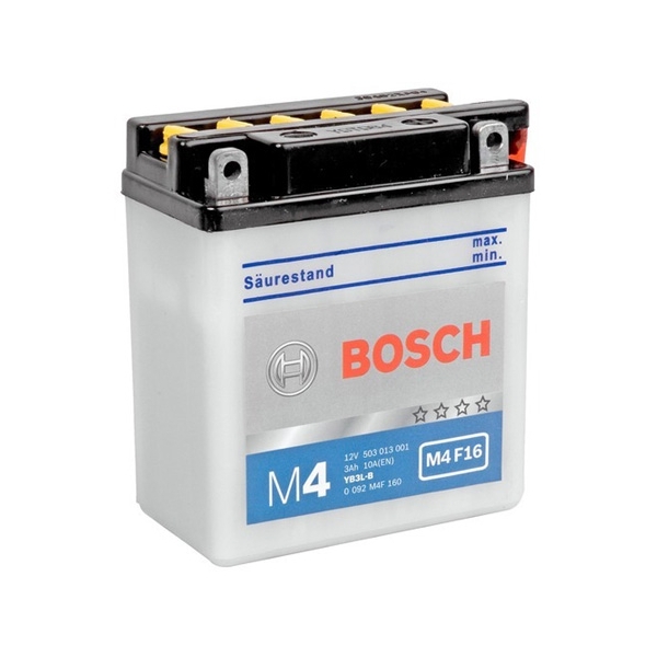 Купить BOSCH 0092M4F160 Мото аккумулятор BOSCH FRESH PACK M4F16 12V 3AH 30A обр.пол. Y6 (YB3L-B), 100x58x112