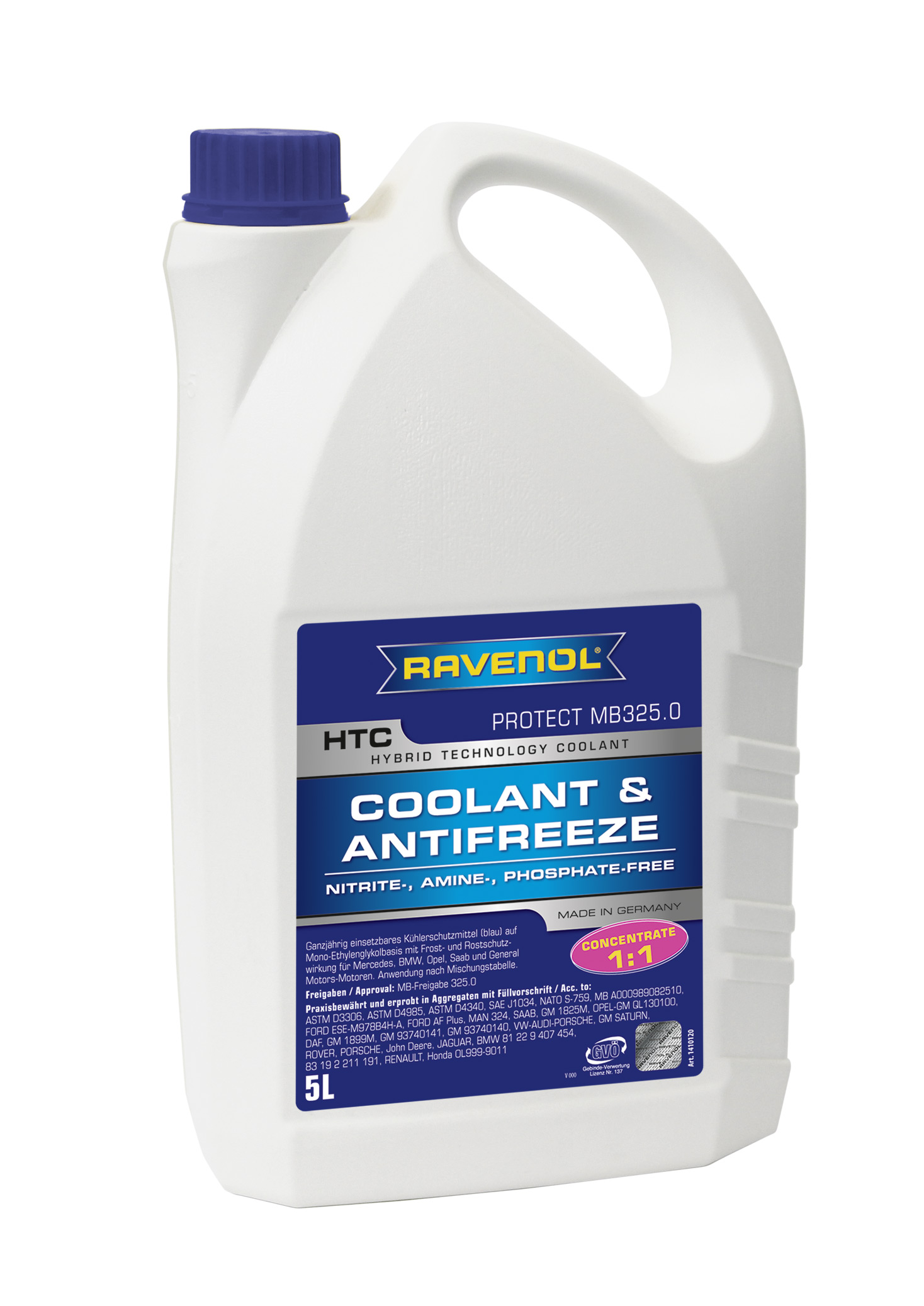 Купить Ravenol 4014835755659 Антифриз концентрат синий HTC Hybrid Techn.Coolant Concent-exclusiv ( 5л)