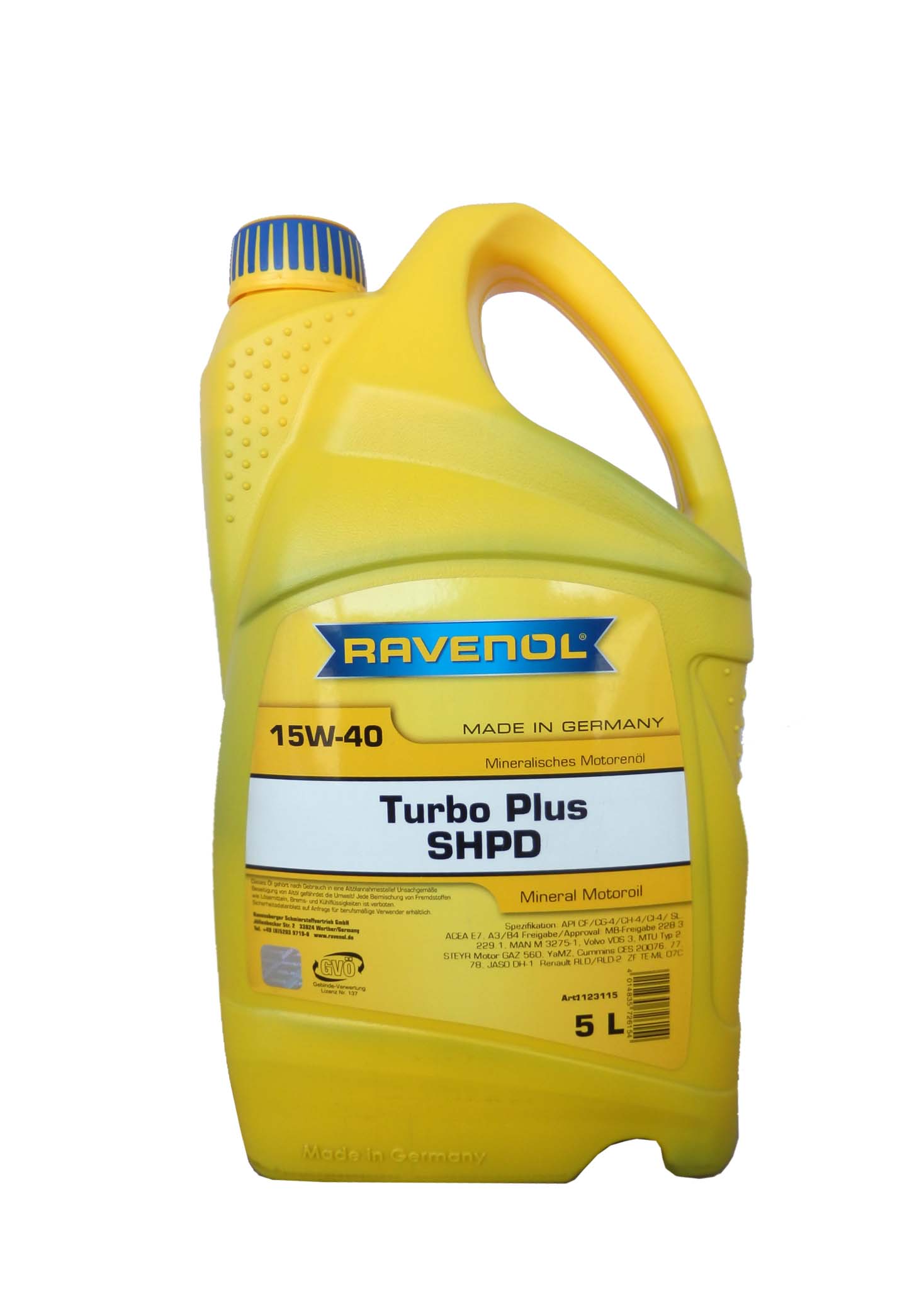 Купить Ravenol 4014835726154 Turbo Plus SHPD SAE 15W-40