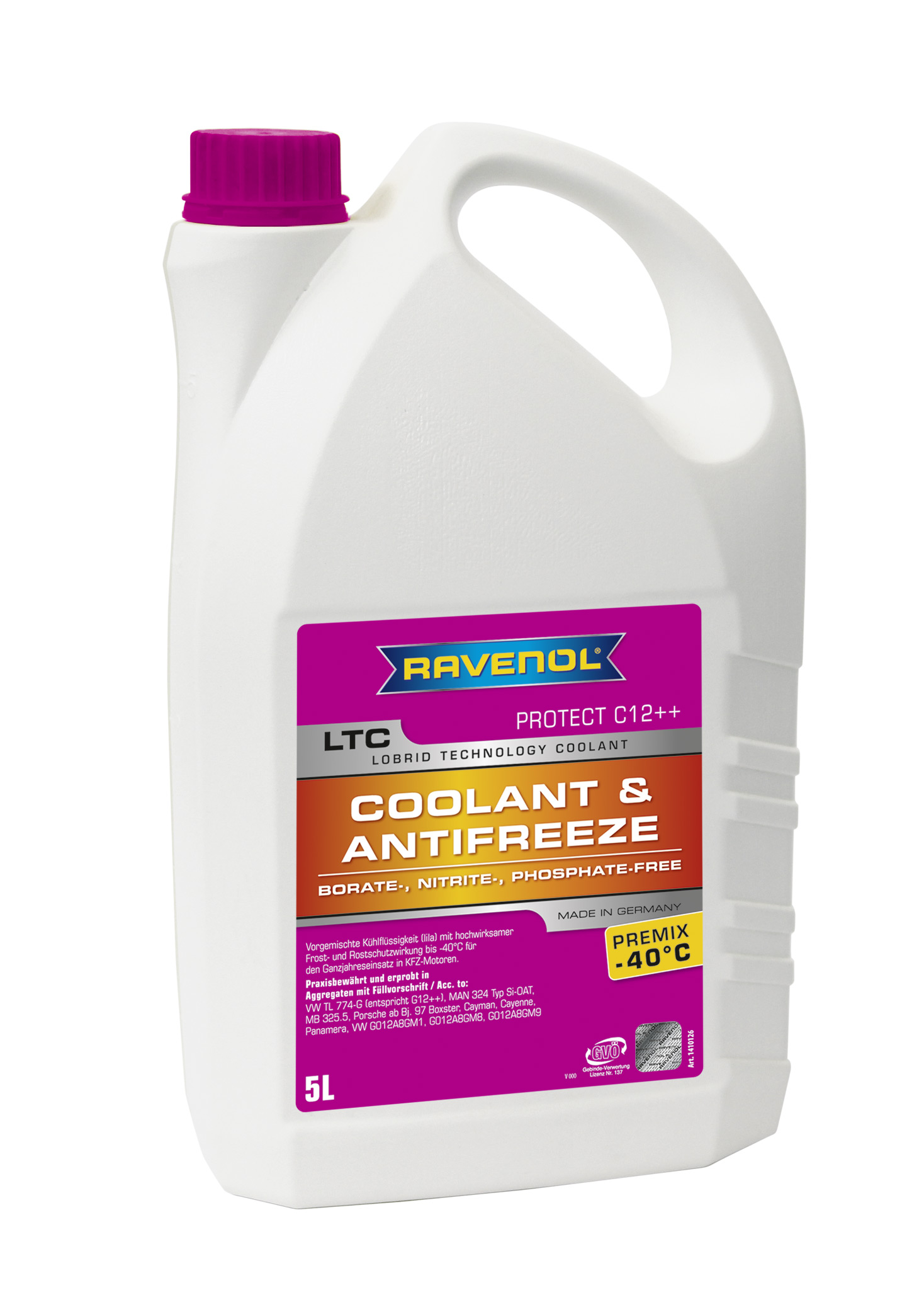Купить Ravenol 4014835756151 Антифриз готовый к прим. лила LTC Lobrid Technology Coolant Premix -40° C12++(5 л)