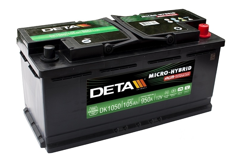 Купить DETA DK1050 АКБ 105ah Deta Start-Stop Agm 12v 105ah 950a Etn 0(R ) B13 392x175x190mm 27kg DETA  DK1050