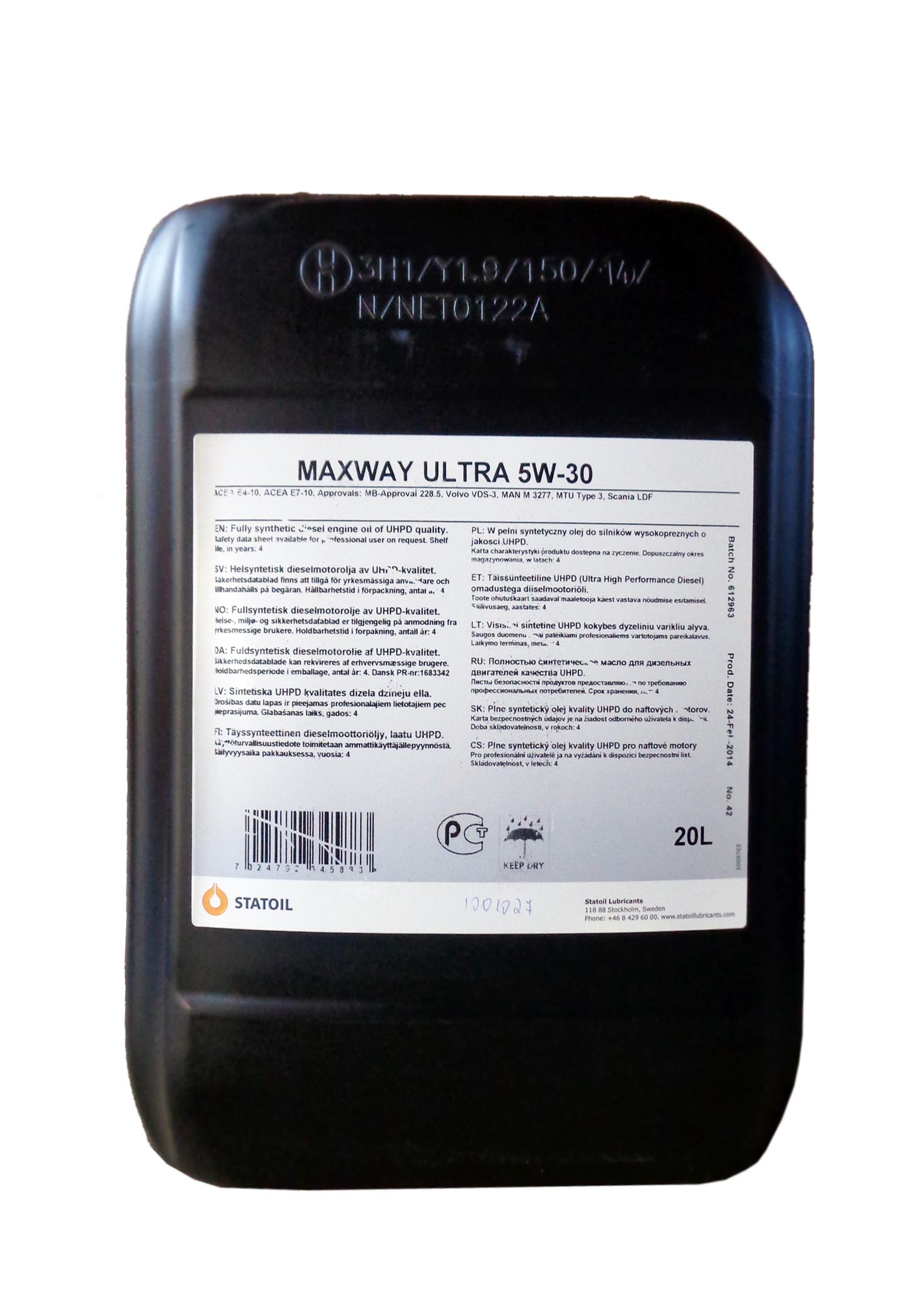 Купить Statoil 1001027 MaxWay Ultra SAE 5W-30 (20л)