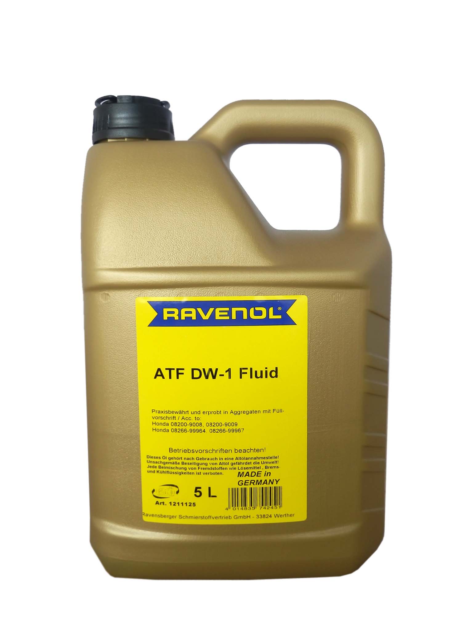 Купить Ravenol 4014835742451 Трансмиссионное масло  ATF DW-1 Fluid (5 л)