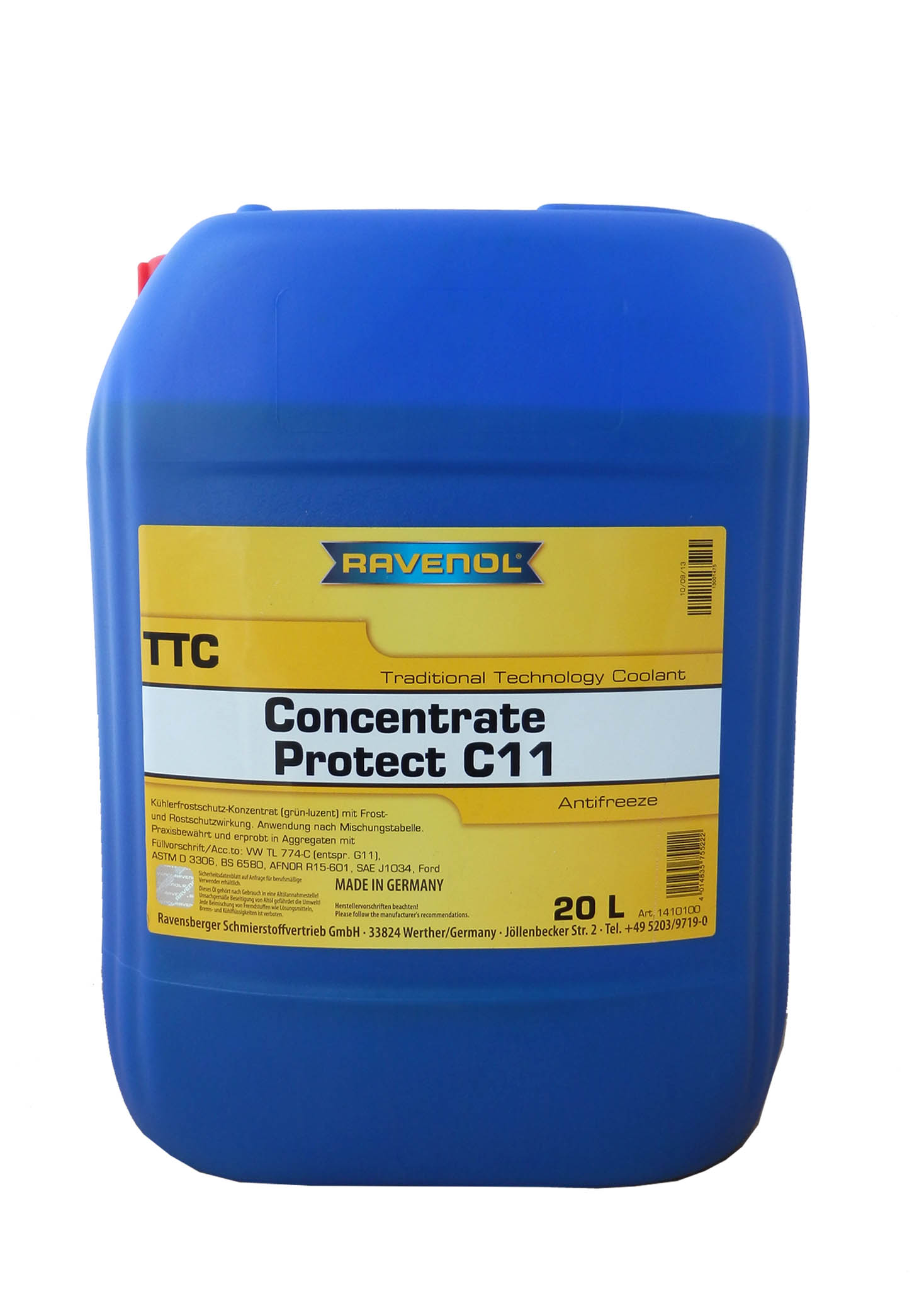 Купить Ravenol 4014835755222 Антифриз концентрат жёлтый TTC Traditional Technology Coolant Concent (20л)