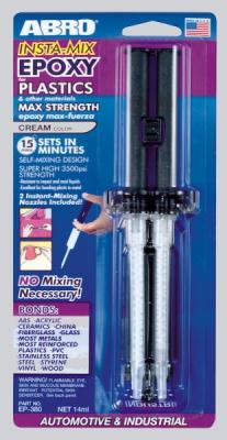 Купить Abro EP380 клей эпоксидный для пластика в шприце 14 мл